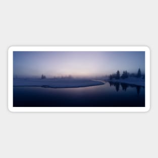 Winter - Moody Foogy River Panorama Sticker